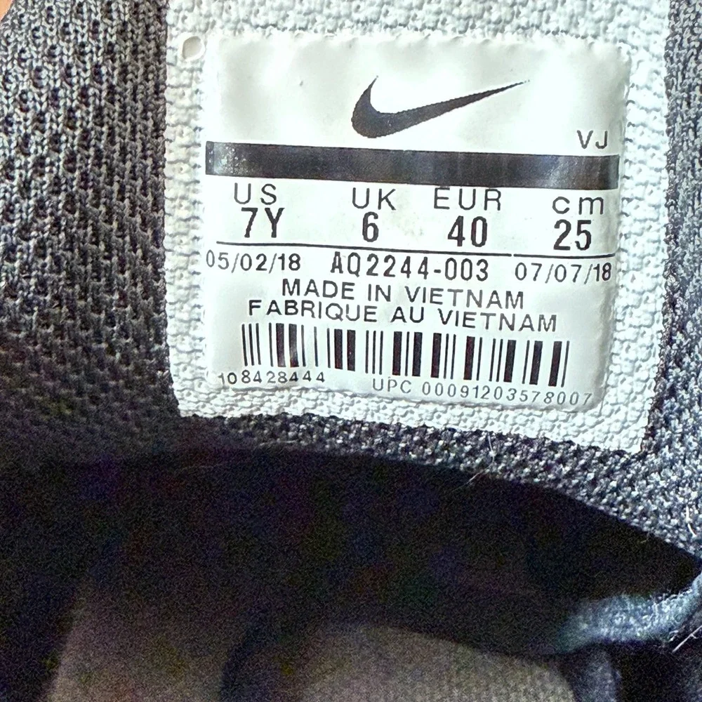 Nike Air Max Kantara Grey Black Running‎ Shoes AQ2244-003 Mens 7Y Womens 8.5 gym
